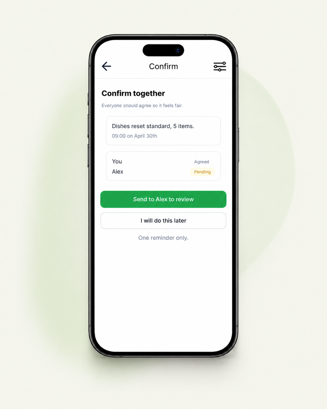 Waiting for approval screen