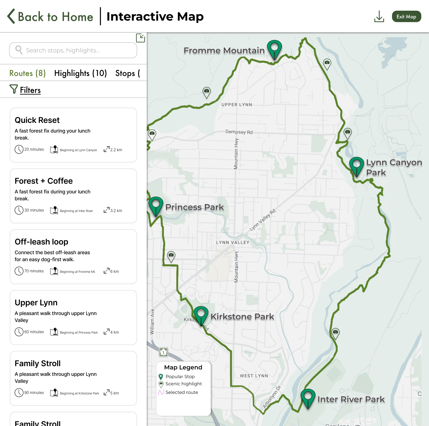 Redesigned Lynn Valley Link homepage