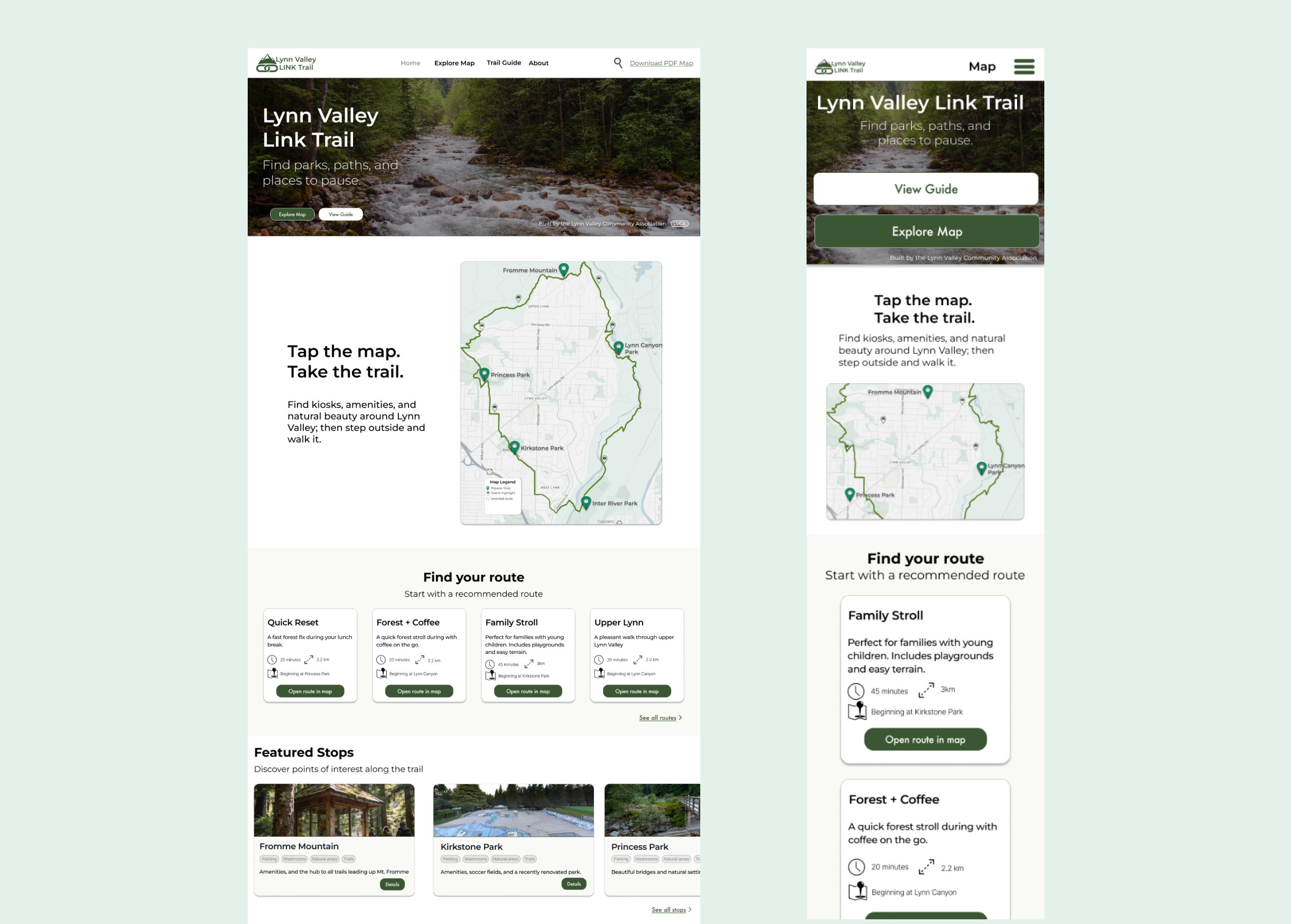 Lynn Valley Link desktop and mobile mockup
